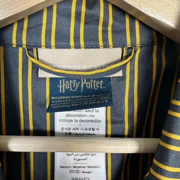 Harry Potter x Potterybarn Hufflepuff House Sateen Long Sleeve Pant Pajama Set M - Picture 4 of 16